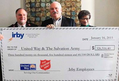 Irby Donates Over $325K to United Way and The Salvation Army