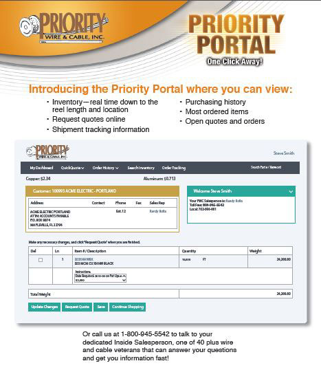Priority Wire & Cable Launches the Priority Portal