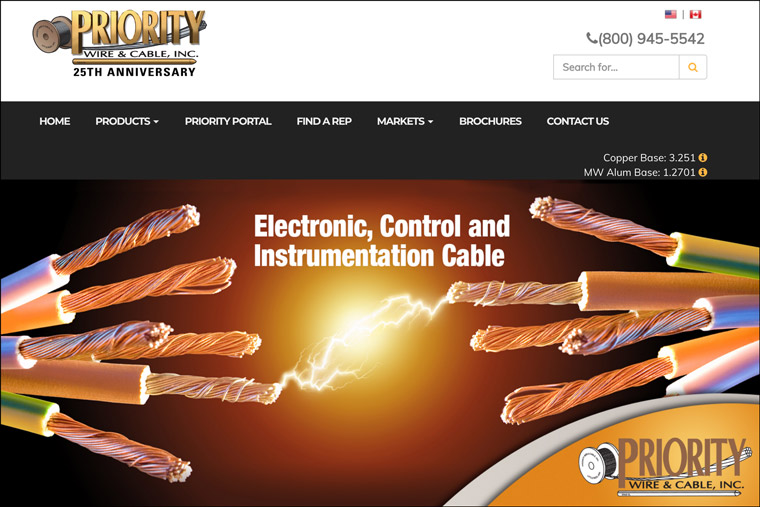 Priority Wire & Cable Updates Website