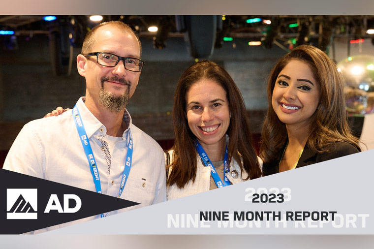 AD Achieves Record Sales Through Nine Months