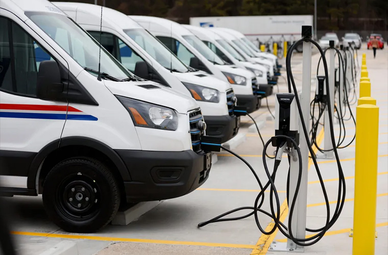 USPS Unveils First Electric Delivery Vehicles, Charging Stations